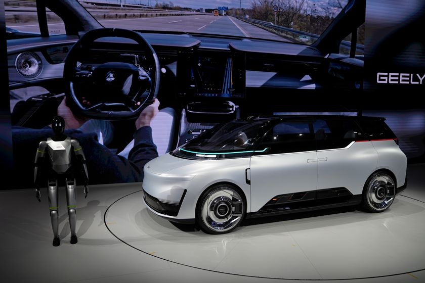 A Geely autonomous vehicle at the Beijing auto show on April 25. Photo: IC Photo