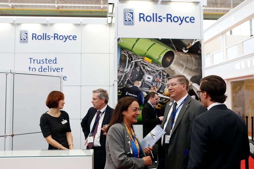 Rolls-Royce booth at the Asian Business Aviation Conference and Exhibition. Photo: VCG